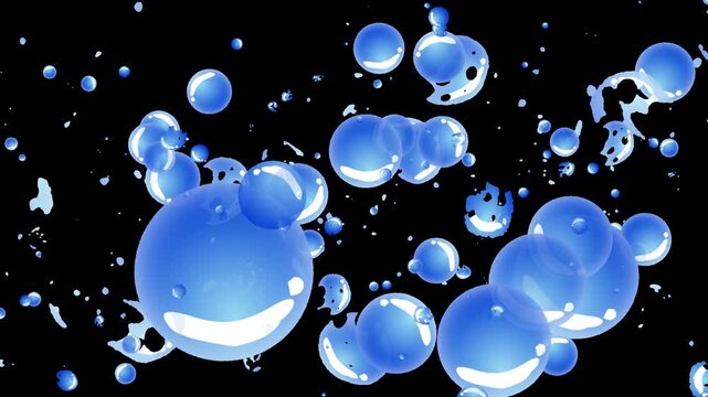 Blue Bubble Animation with Transparent Background for Game and Anime Effects