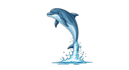 A blue dolphin leaps out of the water. © Mutmainah