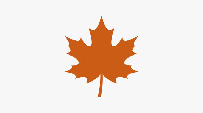 A vibrant orange maple leaf icon.