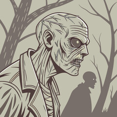 Naklejka premium Eerie Realistic Horror Zombies with Intricate Textures Set