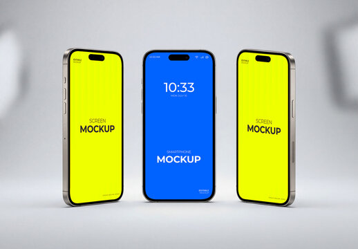 Three Smartphone Screen Mockups