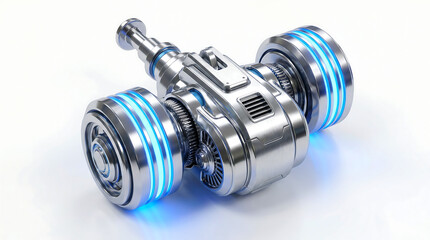 Obraz premium Automotive engine alternator isolated on white background