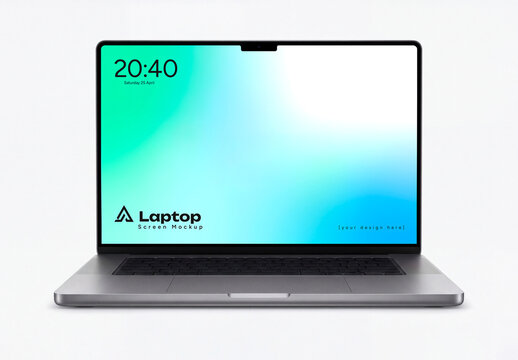 Laptop Mockup on White Background
