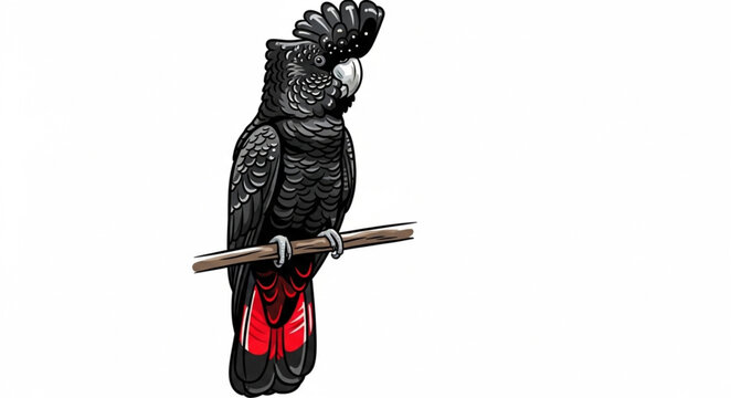 Colorful Parrot Perched on Branch with Vibrant Feathers.