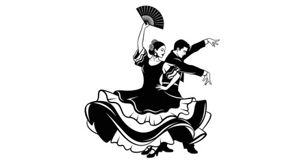 Obraz premium Traditional Flamenco Dancer Performing with Grace and Passion.