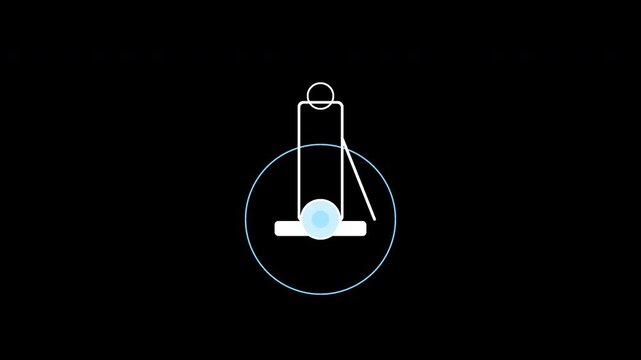 Simple line drawing of person on self balancing electric scooter showing movement animation.