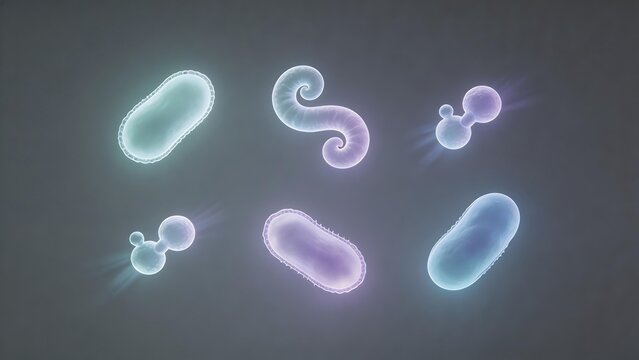 Microscopic bacteria and germs