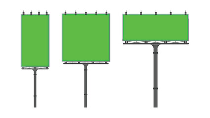 Obraz premium Outdoor Billboard Mockup Set with Green Screen for Advertising 