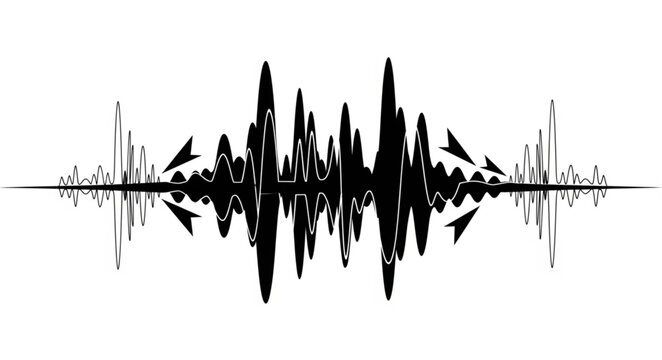 Abstract Sound Wave Pattern Artistic Visual Representation.