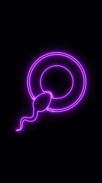 Sperm neon icon 4K video animation	