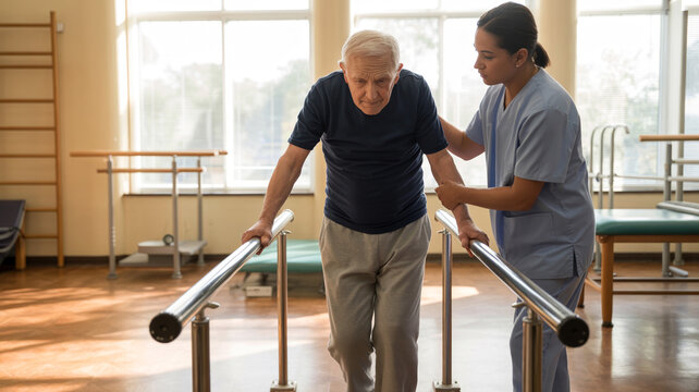 senior woman exercising in gym