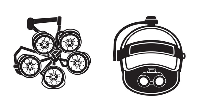 Black Gas Mask and Respirator Filter Safety Illustration