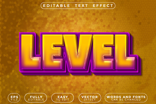 Level Game Progress Vector Fully Editable Smart Object Text Effect