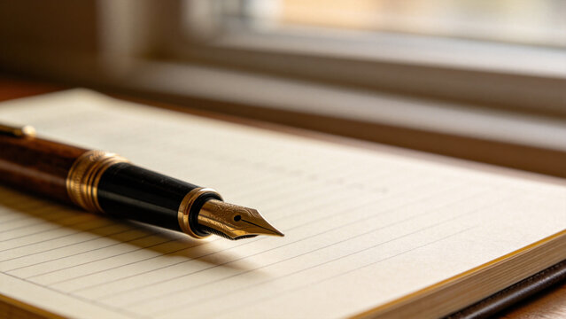 Fountain pen and ledger