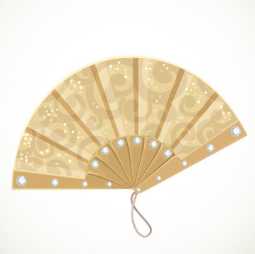 Jeweled fan isolated on a white background