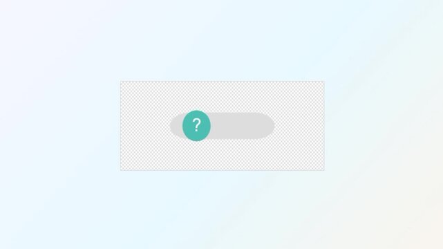 Interactive toggle switch with question mark icon, user interface element isolated on transparent background for web design and digital app development, motion graphics
