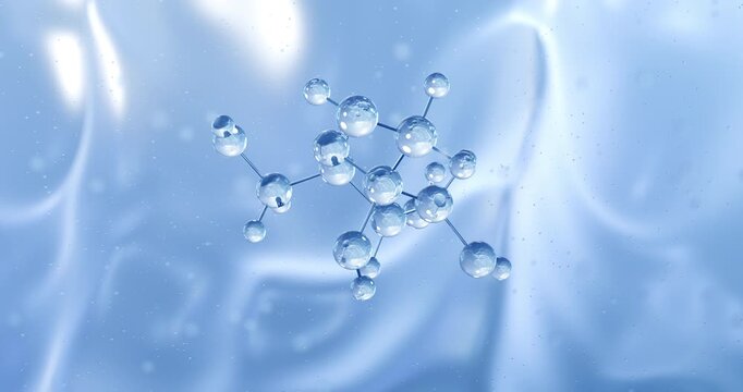 beta-D-fructose rotating molecular structure, 3d model of monosaccharide
