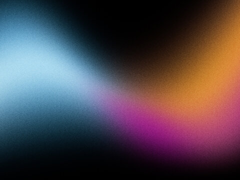 Dark Gradient Background with Color Glow &ndash; Blue Purple Orange Grain Texture f&uuml;r Premium Branding und Tech Design