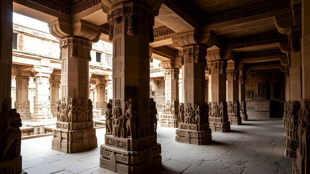 Carved Columns of Rani Ki Vav