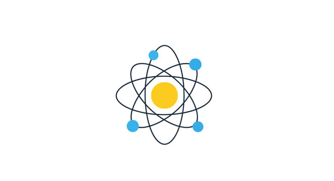 Atomic structure illustration representing scientific concepts and quantum physics visualization