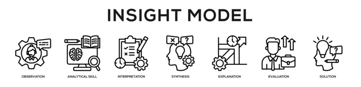 Insight Model web banner icon illustration concept