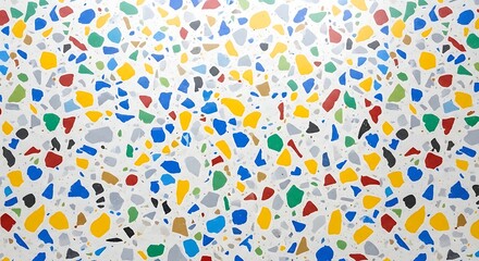 Fototapeta premium Vibrant terrazzo floor texture with colorful chips