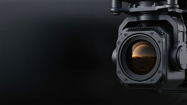 Modern Camera Lens Close-Up with Bokeh Background for Photography Enthusiasts
