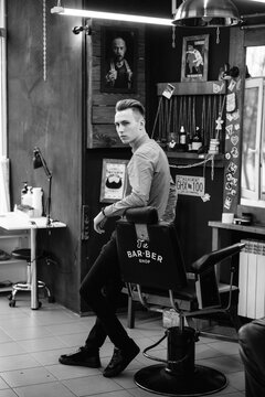 groom in the barber shop