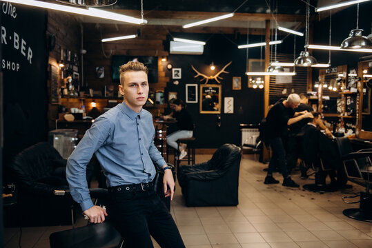 groom in the barber shop