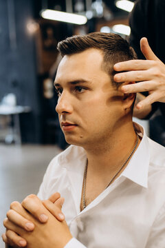 groom in the barber shop