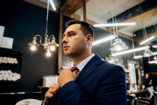 groom in the barber shop