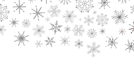 Elegant grayscale snowflakes on white background. Perfect for winter designs, holiday greetings and © vege