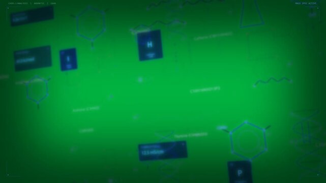 HUD loading on transparent, cyan ring forming, white pill aligning, vials falling, showing data