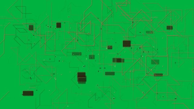 Neon circuit from pads, extending traces, forming grid, showing links on transparent background