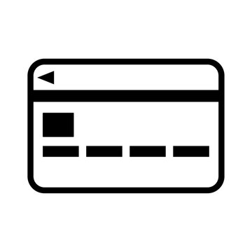 クレジットカードアイコン 線画の決済カードシンボル 支払い・オンライン決済UIに使えるミニマルベクター素材 / Credit card icon outline payment card symbol for online transaction UI minimal vector