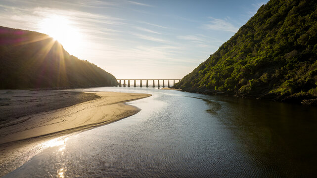 Kaaimans River Railway Bridge at Sunset, South Africa