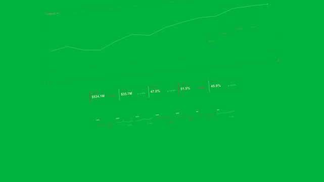 On startup data HUD rotating on transparent bg, green line rising, tooltip emphasizing latest data