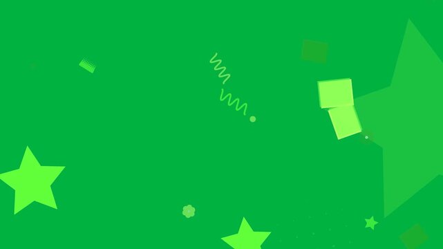 Big star entering from right pulling neon shapes highlighting star, spreading on transparent canvas