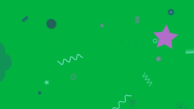 Neon shapes starting from tiny cyan dot, entering, pulsing, fading as overlay on transparent canvas