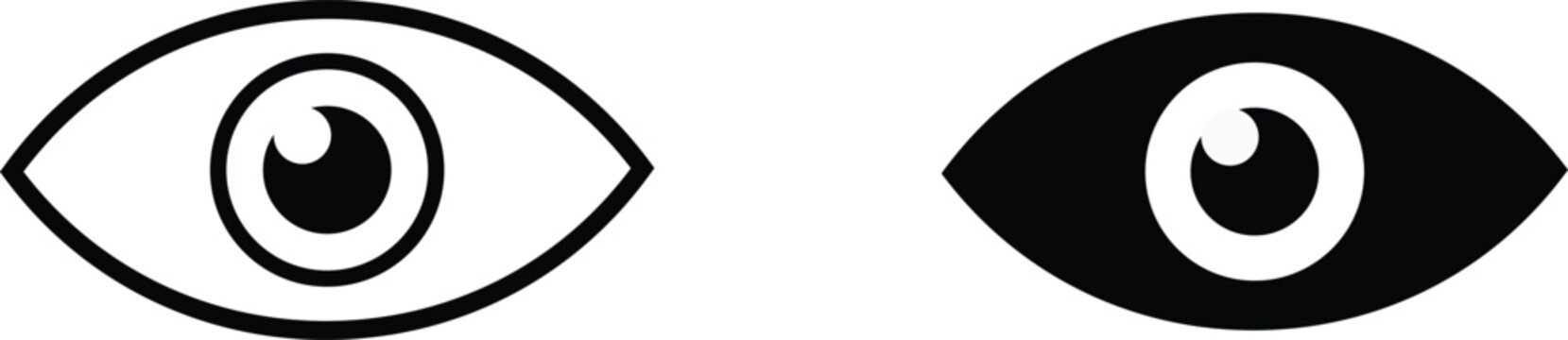 visible icon, visibility icon, visibility symbol, visible icon silhouette