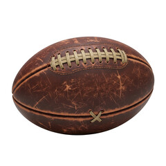 Fototapeta premium Brown leather American football on a neutral background isolated on transparent background