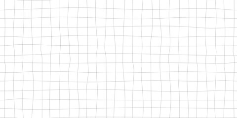 Irregular doodle check pattern. Sketchy lines, soft distortion. Wavy line grid pattern, imperfect geometry. Black and white background. Minimal vector for fabric, wrapping, modern decor, packaging © Svetlana