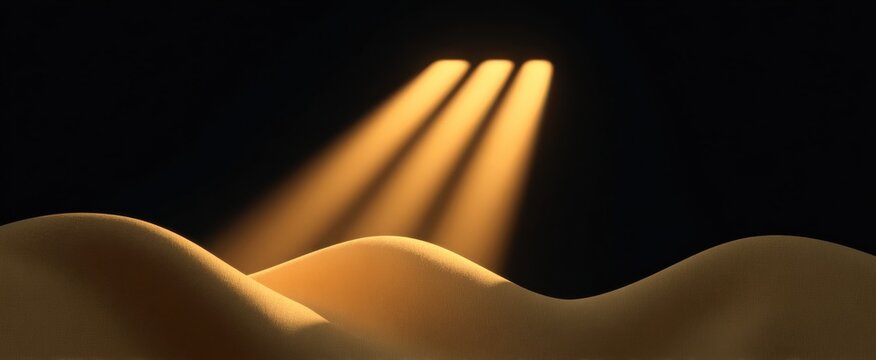 Golden sunlight illuminates a soft beige canvas.