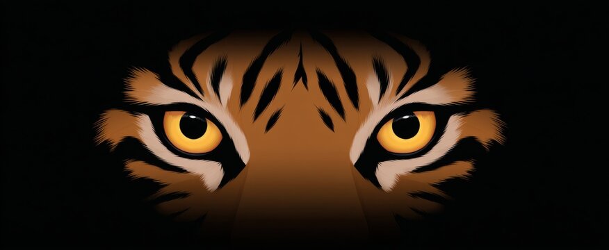 Fierce Cartoon Tiger Face showcasing an intense and captivating gaze.