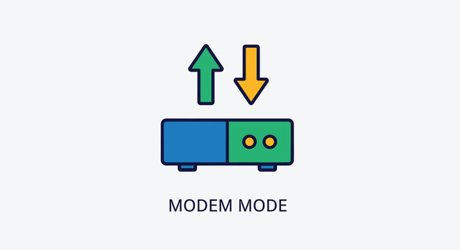 modem mode icon with arrows silhouette high quality