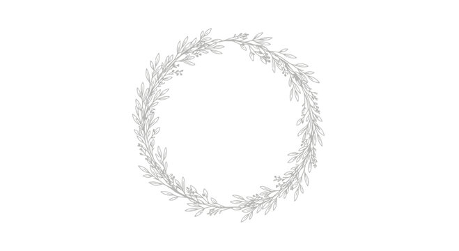 Delicate Leaf Wreath Frame for Wedding Invitation