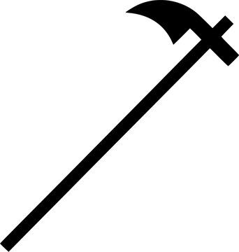 A half-moon vintage lawn edger tool lies on a white surface, its curved blade pointing upwards in an elegant display of craftsmanship