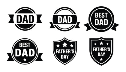 Fototapeta premium Fathers day badges labels best dad father's day graphics for celebrations