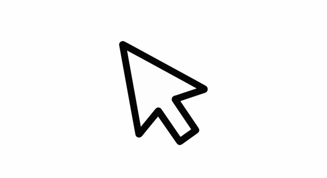 Simple black cursor arrow symbol pointing to the right on a white background