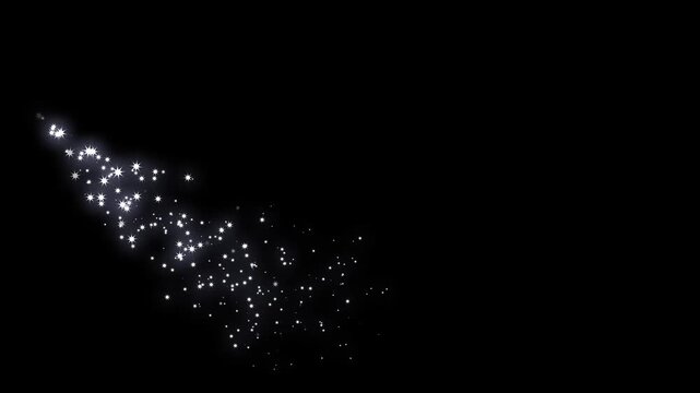 4K magical sparkle stars animation with glowing glitter trails, fast twinkling light lines, white cartoon doodle stars, shimmering fairy dust particles, seamless luxury sparkle motion on Black screen